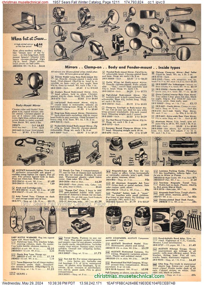 1957 Sears Fall Winter Catalog, Page 1211