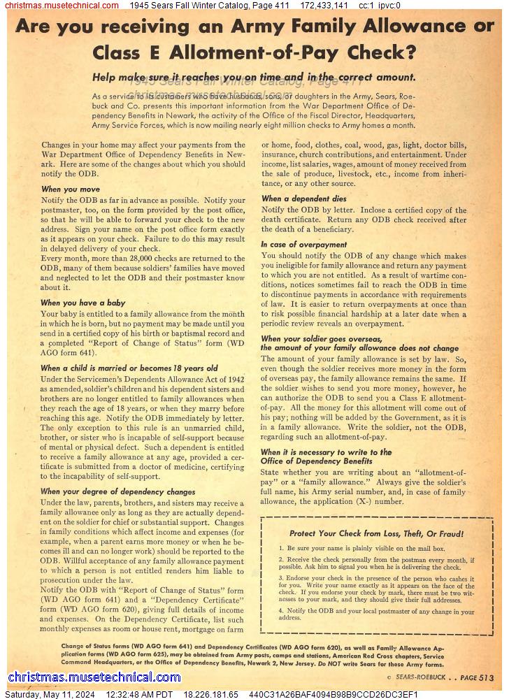 1945 Sears Fall Winter Catalog, Page 411