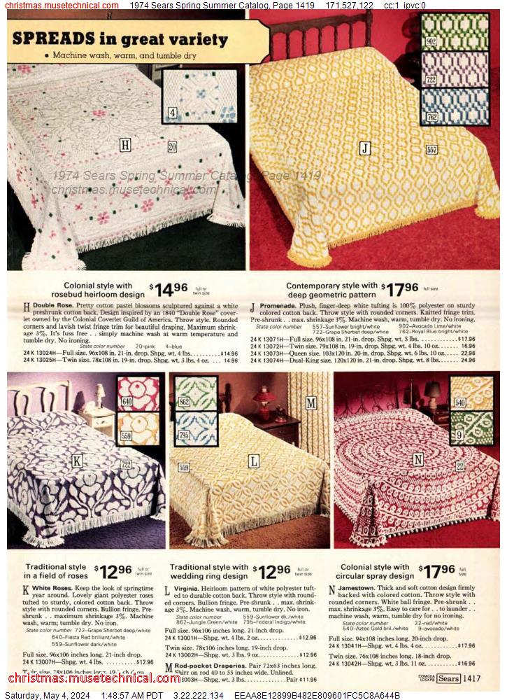 1974 Sears Spring Summer Catalog, Page 1419