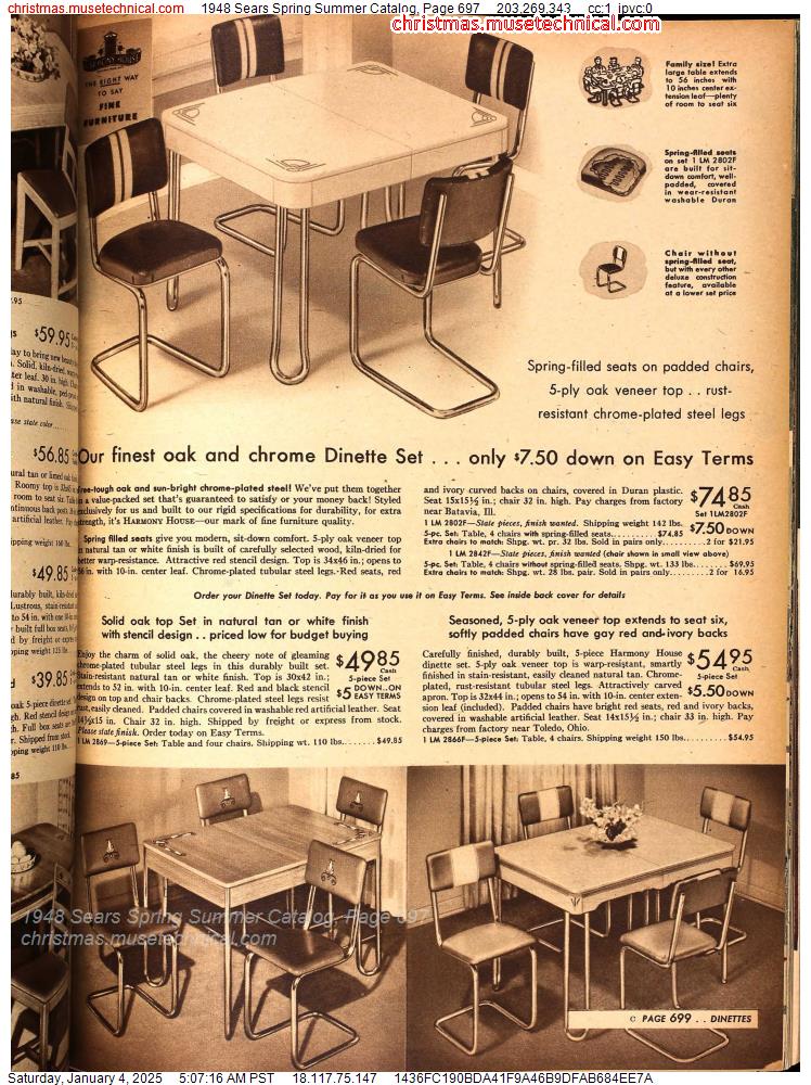 1948 Sears Spring Summer Catalog, Page 697