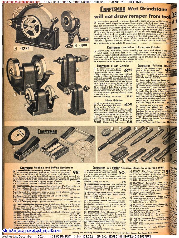 1947 Sears Spring Summer Catalog, Page 940