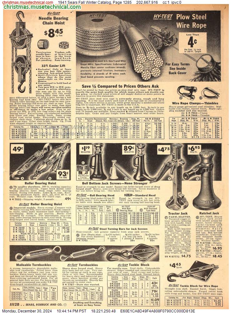 1941 Sears Fall Winter Catalog, Page 1285