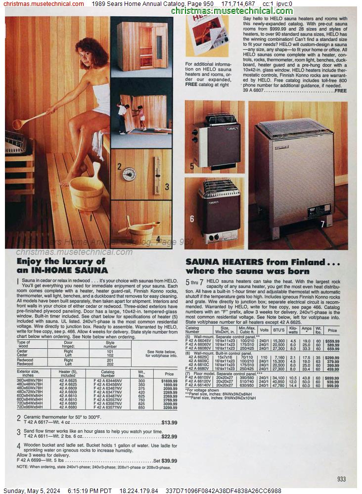 1989 Sears Home Annual Catalog, Page 950