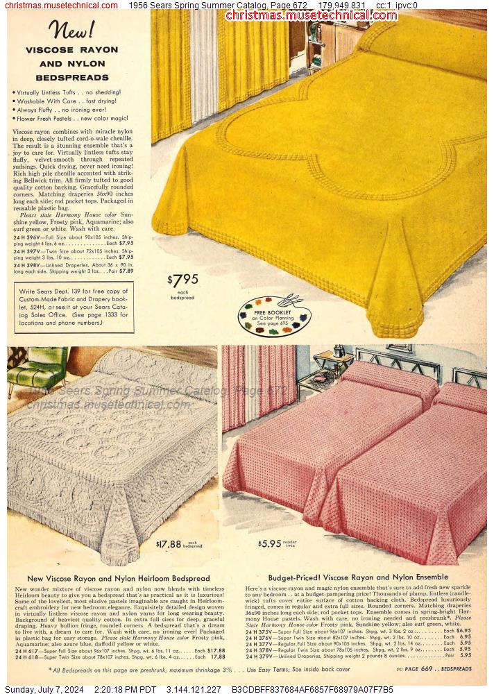 1956 Sears Spring Summer Catalog, Page 672