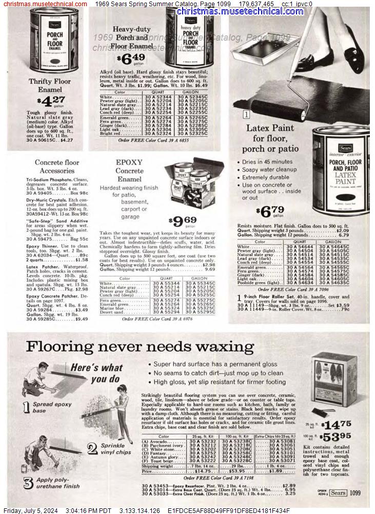 1969 Sears Spring Summer Catalog, Page 1099