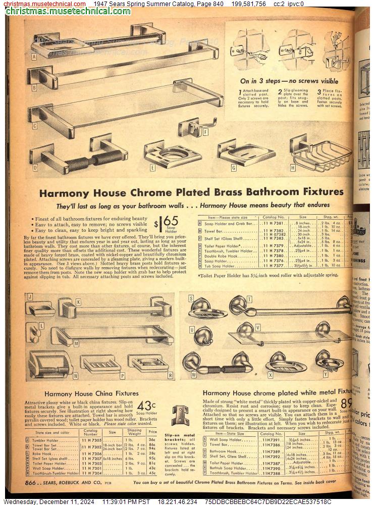 1947 Sears Spring Summer Catalog, Page 840