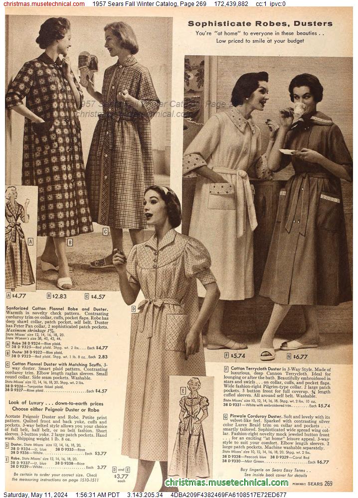 1957 Sears Fall Winter Catalog, Page 269