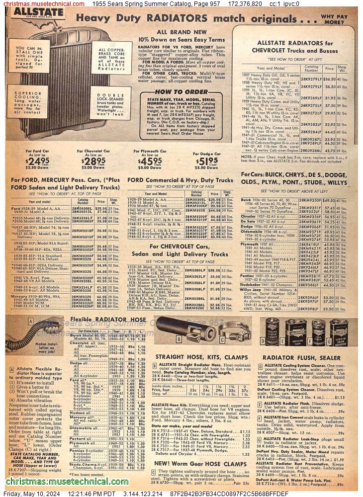1955 Sears Spring Summer Catalog, Page 957