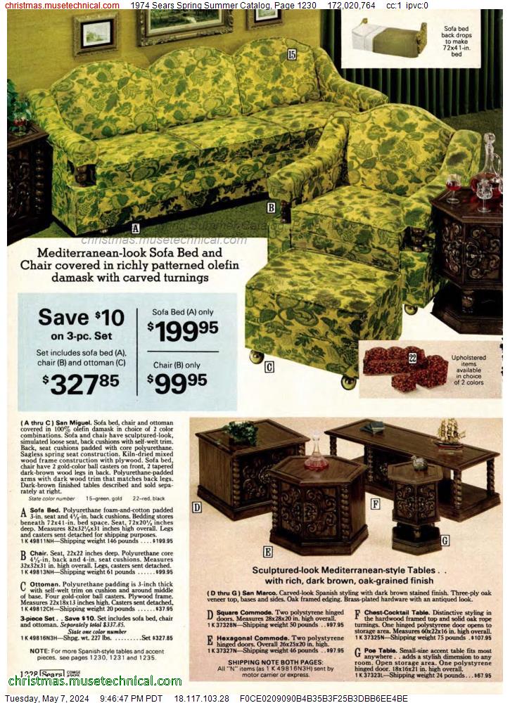 1974 Sears Spring Summer Catalog, Page 1230