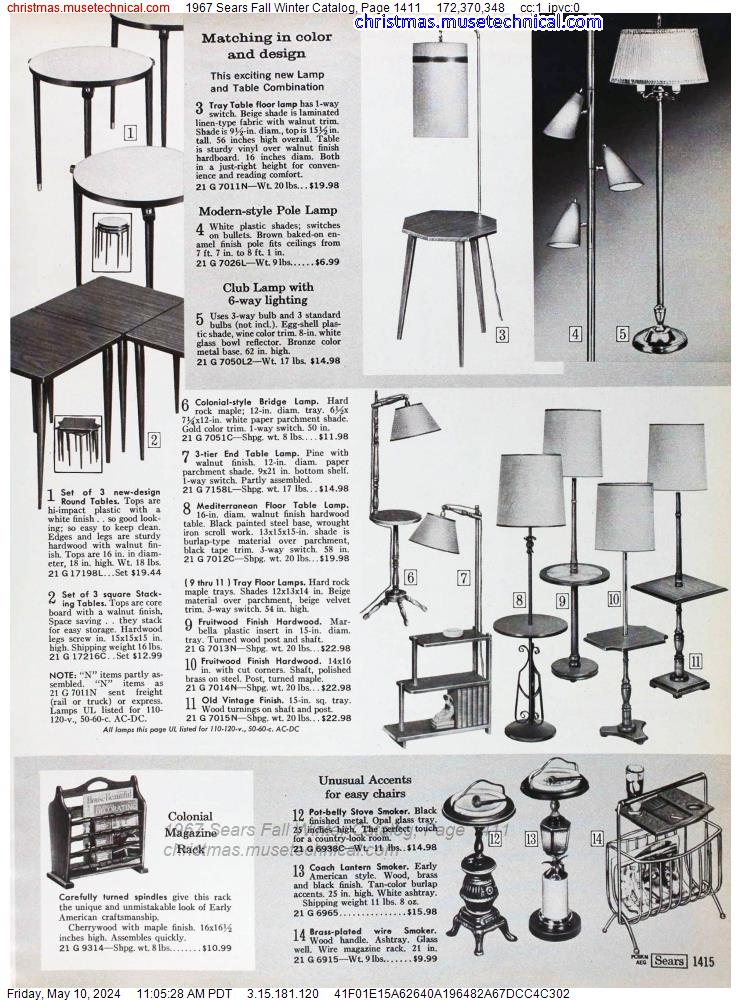 1967 Sears Fall Winter Catalog, Page 1411