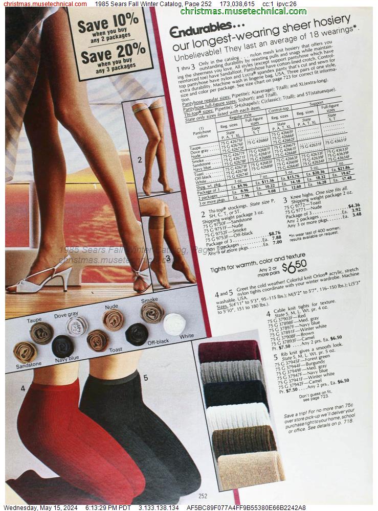 1985 Sears Fall Winter Catalog, Page 252
