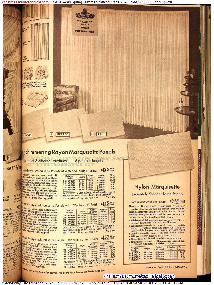 1948 Sears Spring Summer Catalog, Page 769