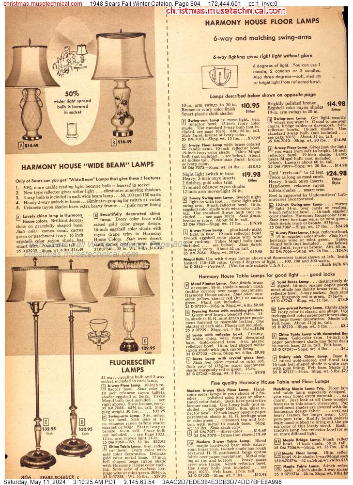 1948 Sears Fall Winter Catalog, Page 804