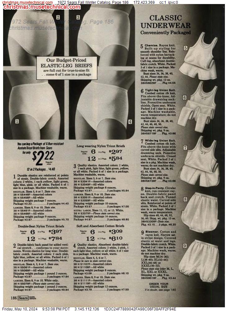 1972 Sears Fall Winter Catalog, Page 186
