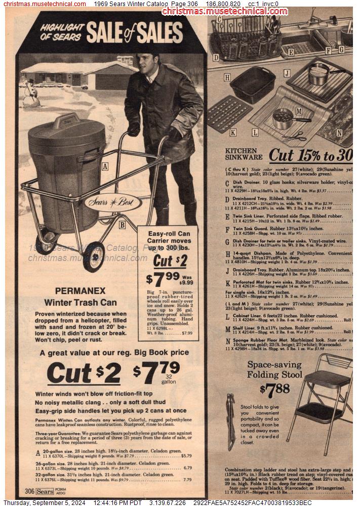 1969 Sears Winter Catalog, Page 306