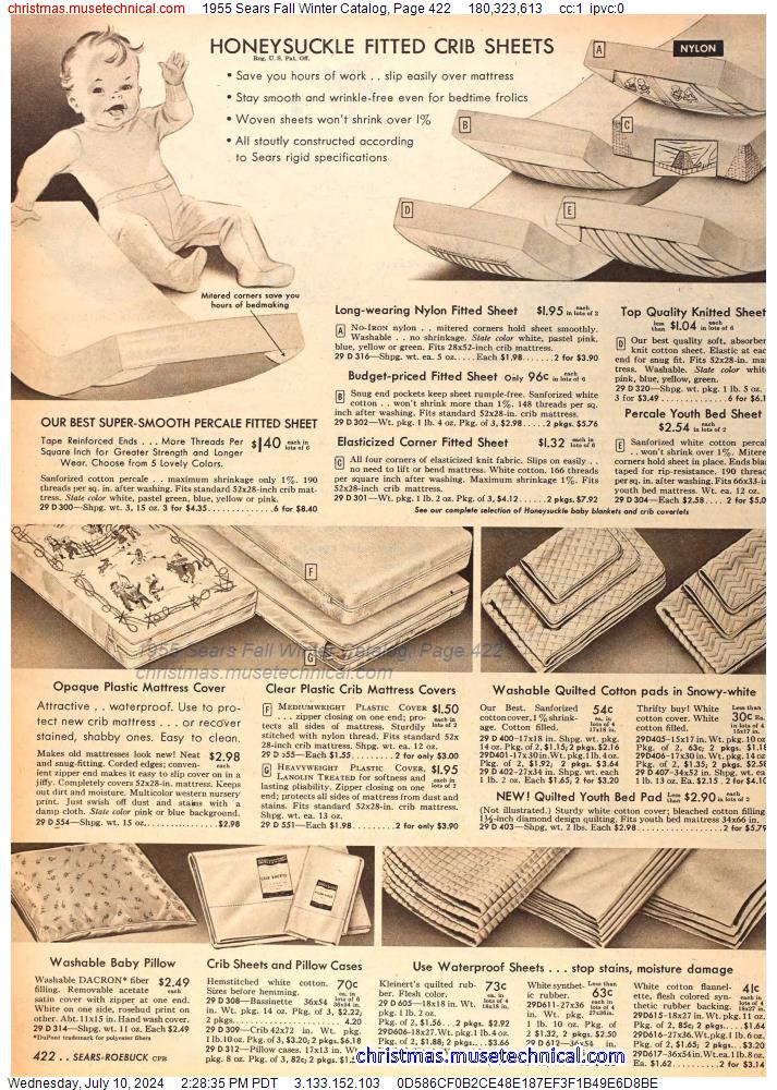 1955 Sears Fall Winter Catalog, Page 422