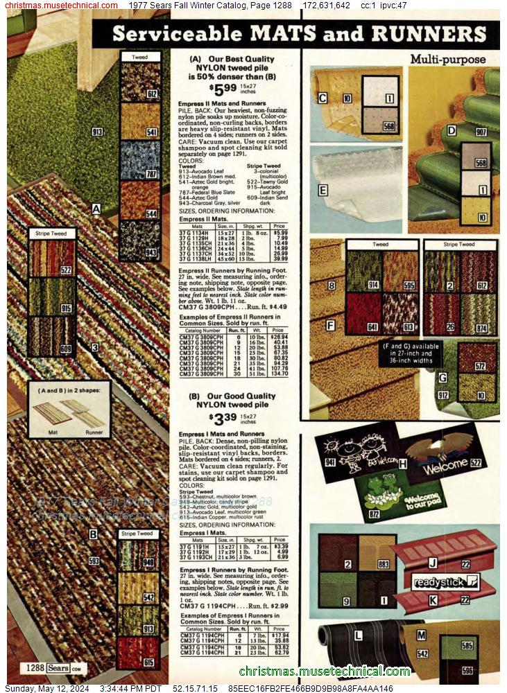 1977 Sears Fall Winter Catalog, Page 1288
