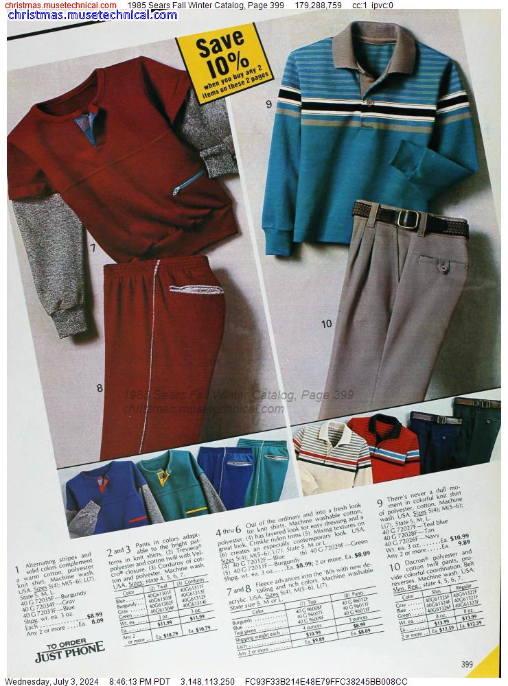 1985 Sears Fall Winter Catalog, Page 399