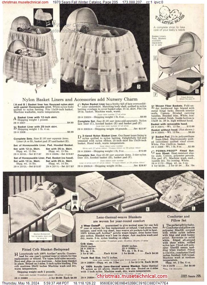 1970 Sears Fall Winter Catalog, Page 205
