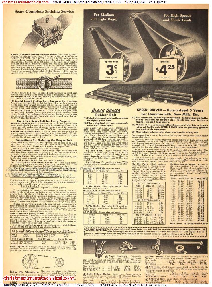 1940 Sears Fall Winter Catalog, Page 1350