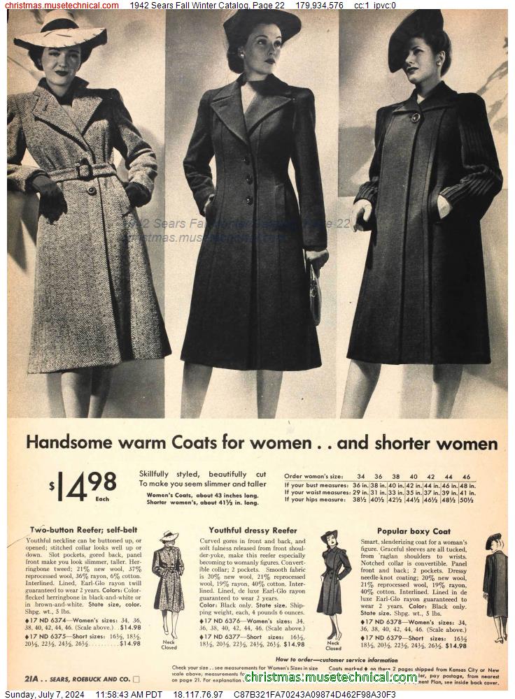 1942 Sears Fall Winter Catalog, Page 22