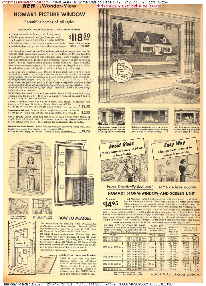 1949 Sears Fall Winter Catalog, Page 1019