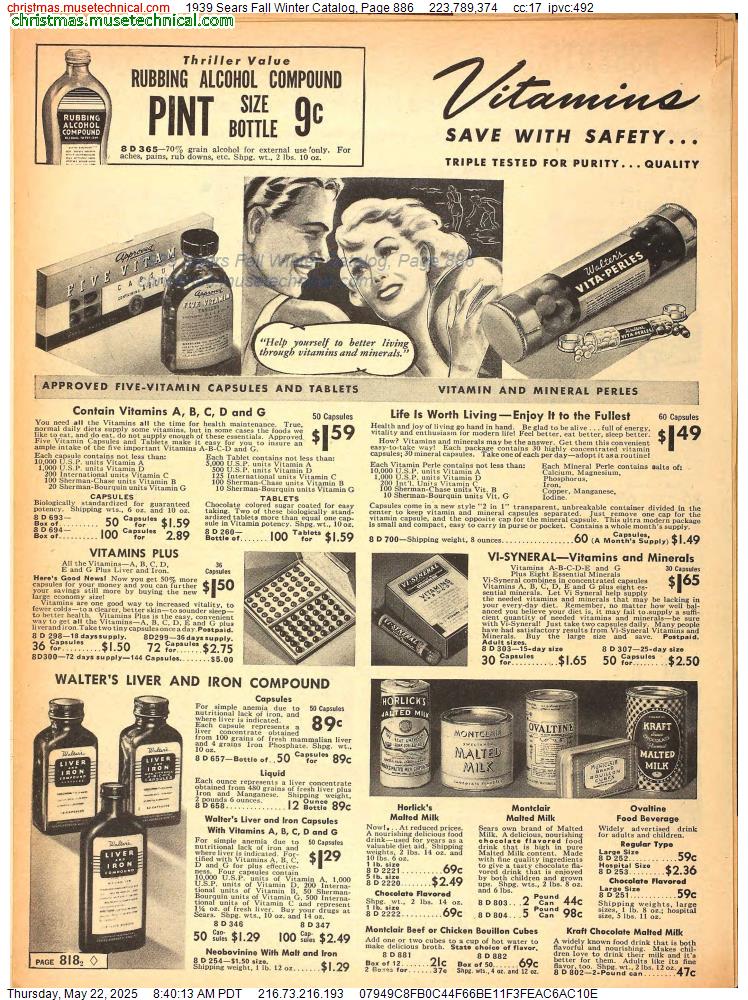 1939 Sears Fall Winter Catalog, Page 886