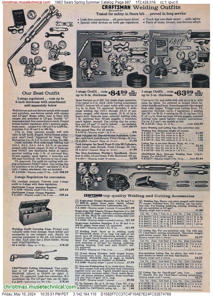1963 Sears Spring Summer Catalog, Page 887