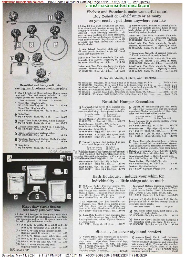 1966 Sears Fall Winter Catalog, Page 1522