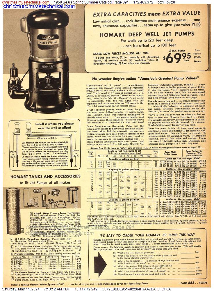 1950 Sears Spring Summer Catalog, Page 891