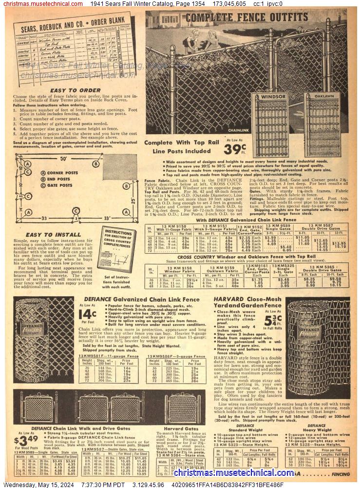 1941 Sears Fall Winter Catalog, Page 1354