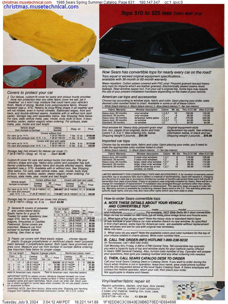 1986 Sears Spring Summer Catalog, Page 631