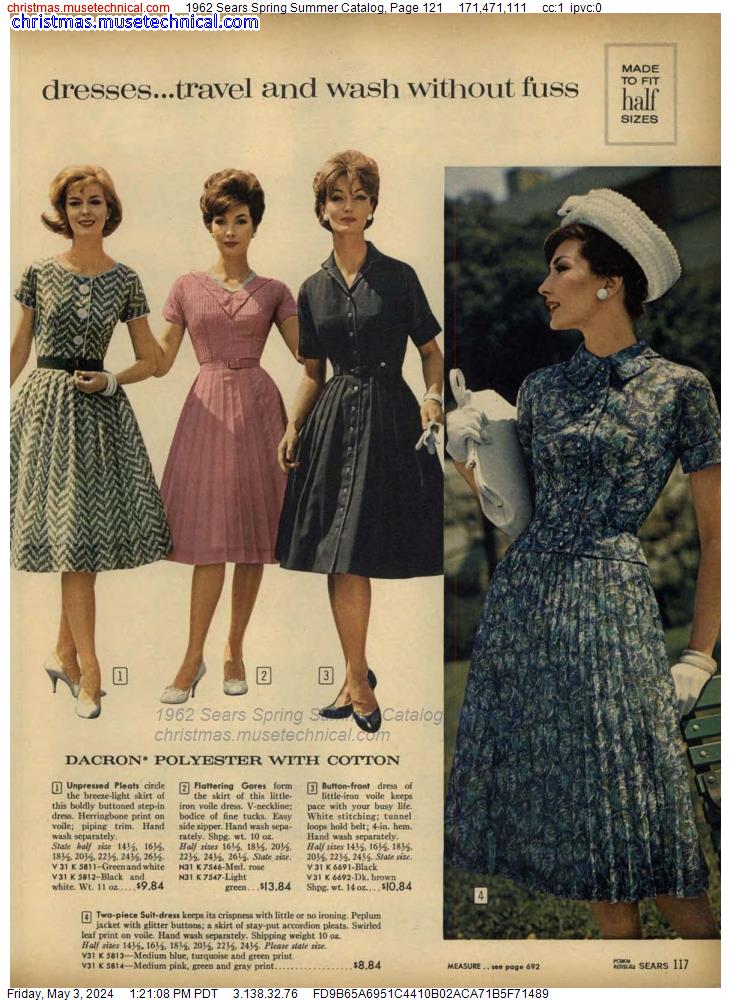 1962 Sears Spring Summer Catalog, Page 121