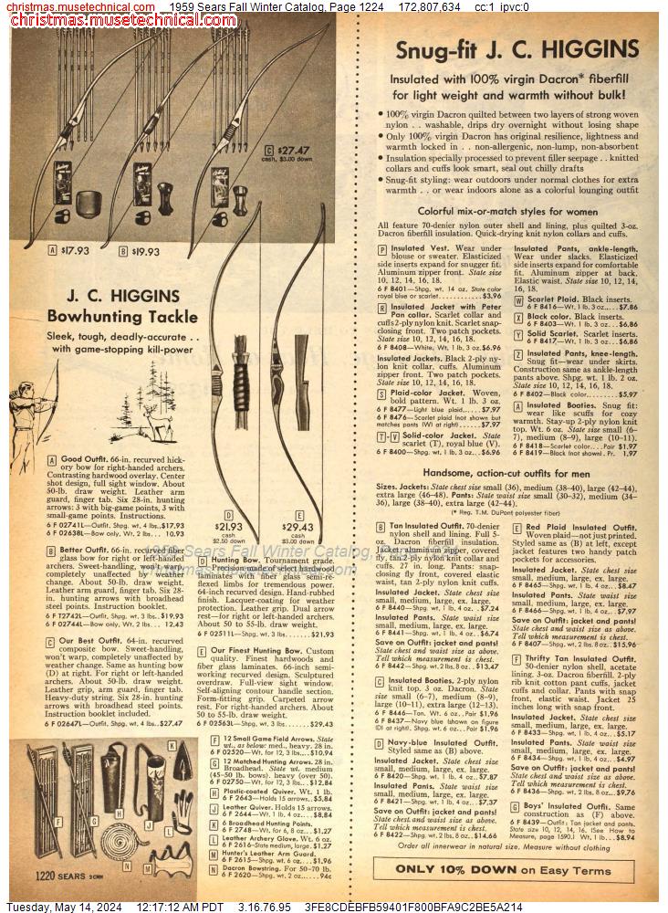 1959 Sears Fall Winter Catalog, Page 1224