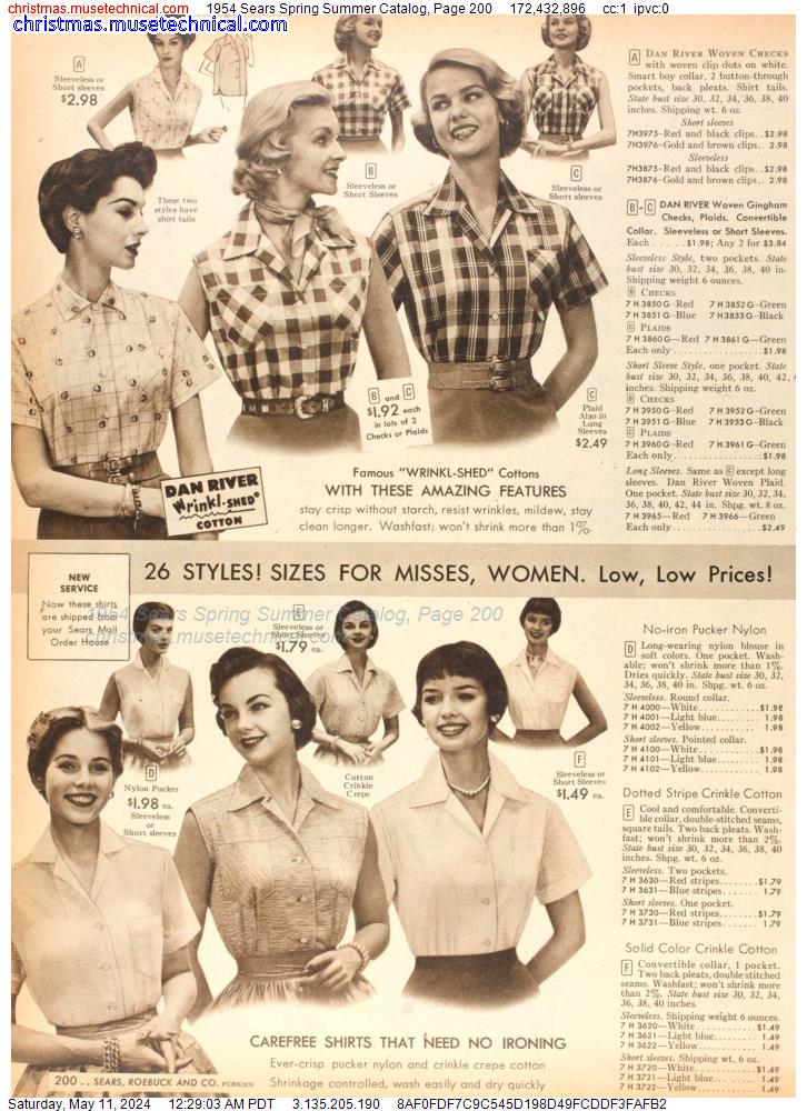 1954 Sears Spring Summer Catalog, Page 200