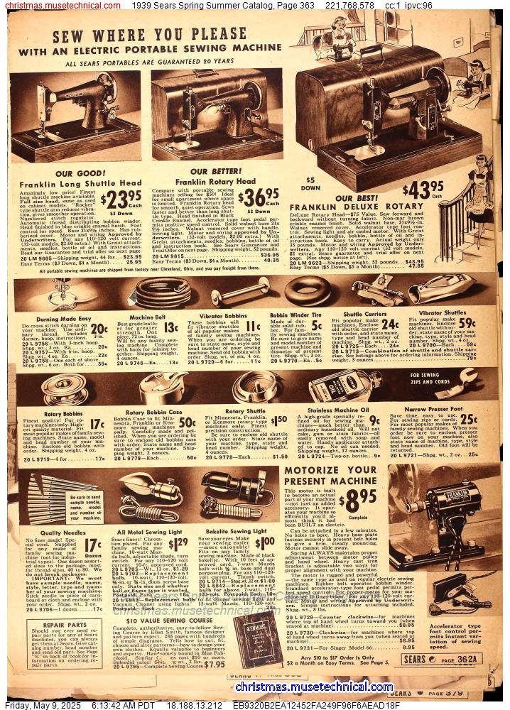 1939 Sears Spring Summer Catalog, Page 363