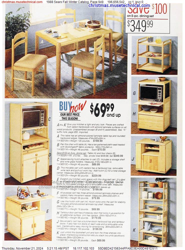 1988 Sears Fall Winter Catalog, Page 949