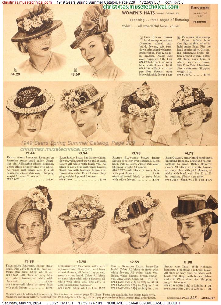 1949 Sears Spring Summer Catalog, Page 229