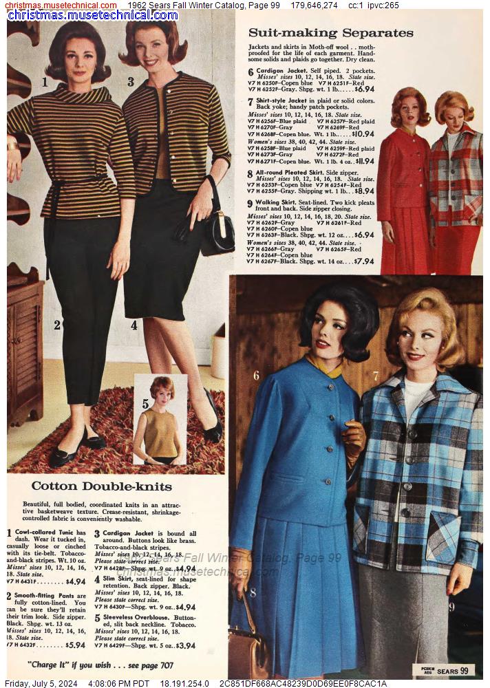 1962 Sears Fall Winter Catalog, Page 99