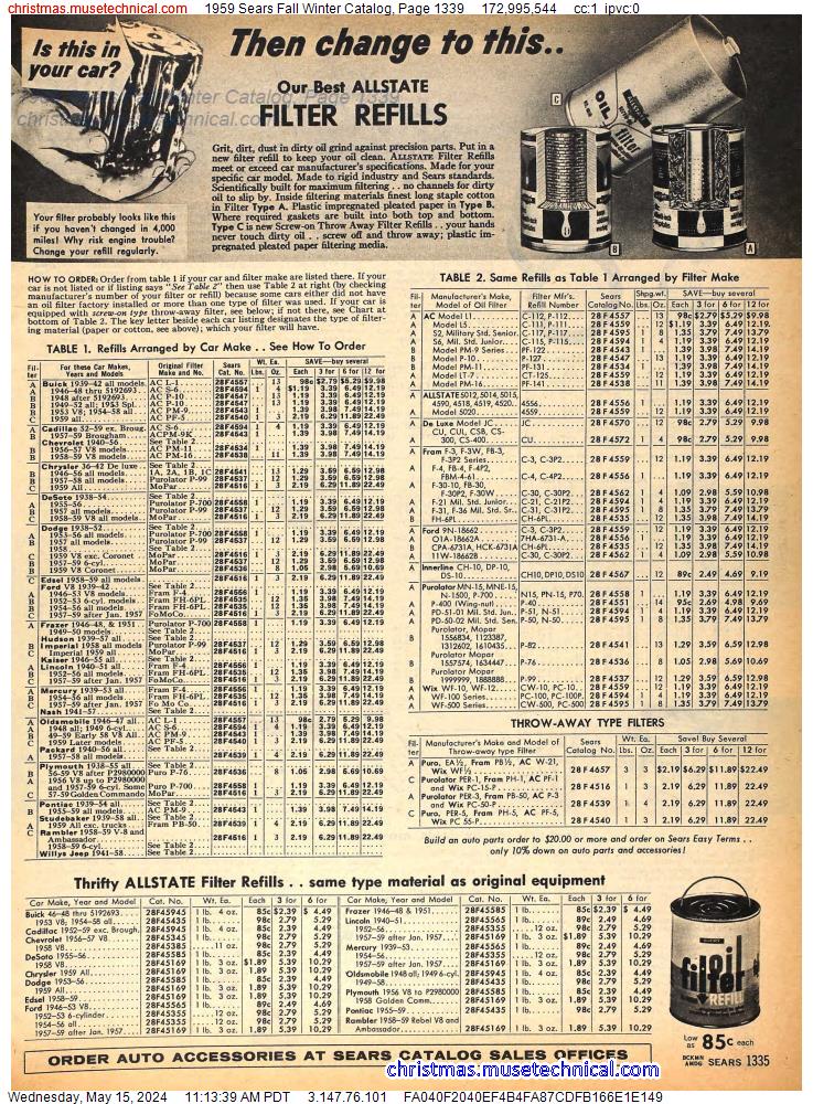 1959 Sears Fall Winter Catalog, Page 1339