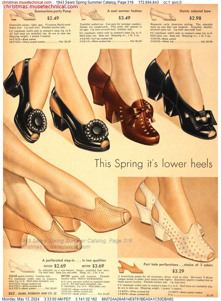 1943 Sears Spring Summer Catalog, Page 316