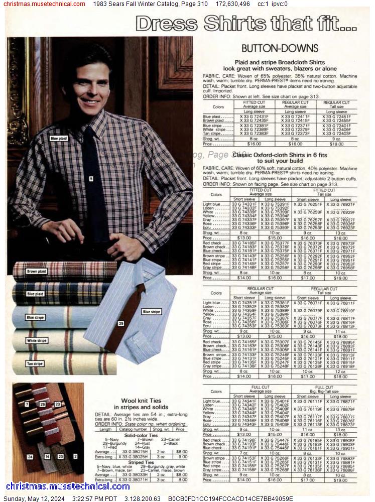 1983 Sears Fall Winter Catalog, Page 310