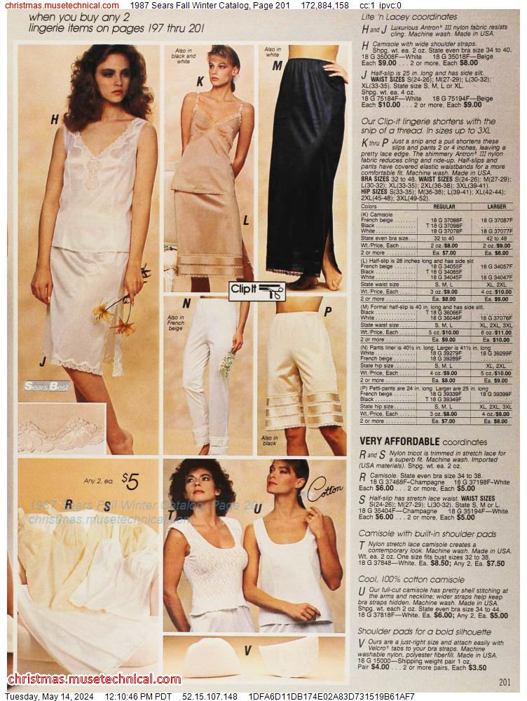 1987 Sears Fall Winter Catalog, Page 201