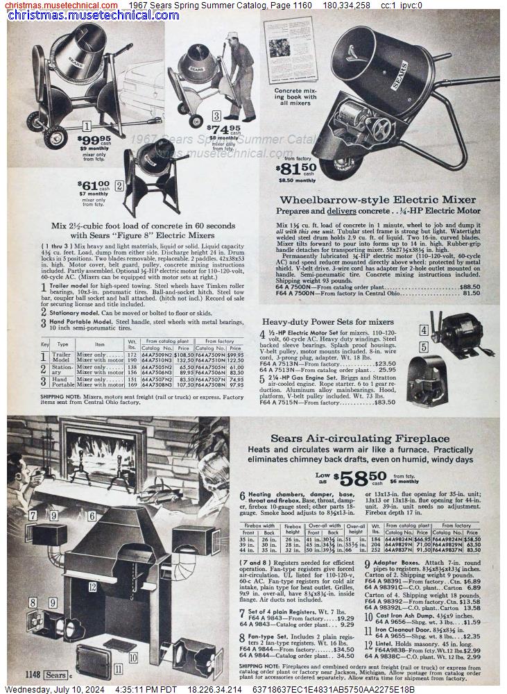 1967 Sears Spring Summer Catalog, Page 1160
