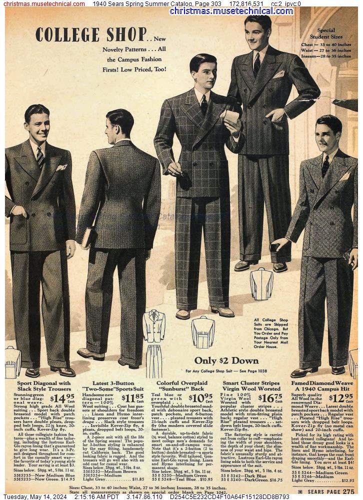 1940 Sears Spring Summer Catalog, Page 303