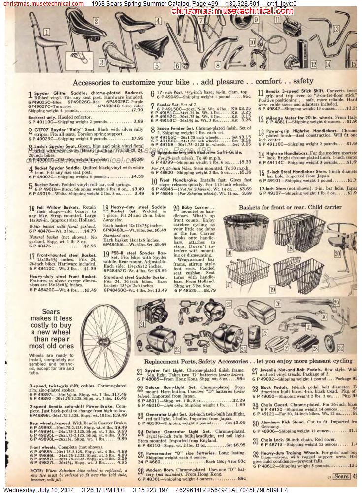 1968 Sears Spring Summer Catalog, Page 499