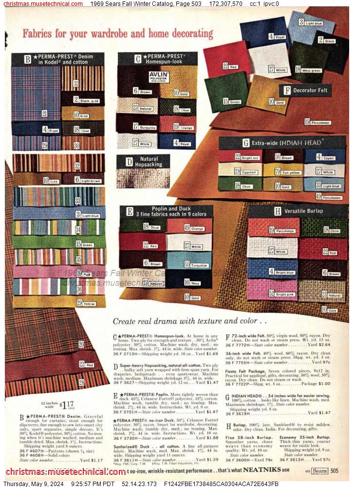 1969 Sears Fall Winter Catalog, Page 503