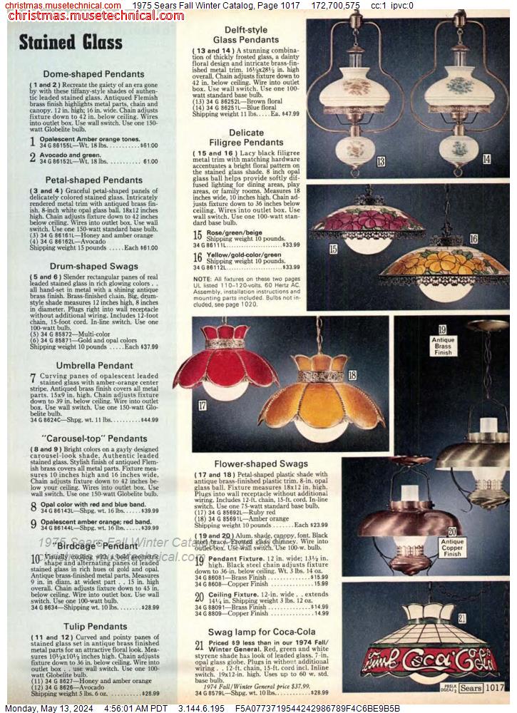 1975 Sears Fall Winter Catalog, Page 1017