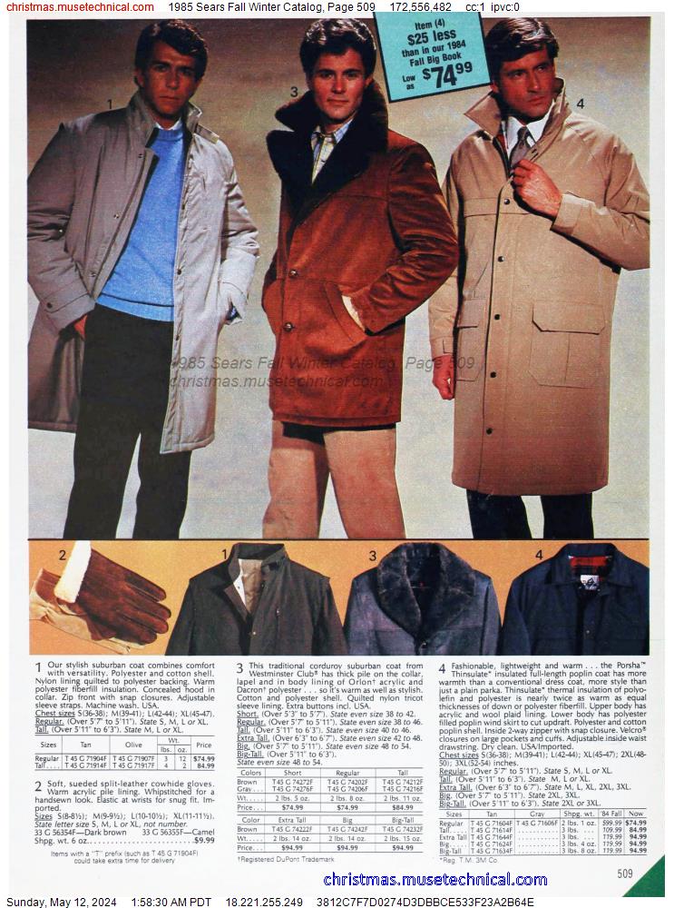 1985 Sears Fall Winter Catalog, Page 509