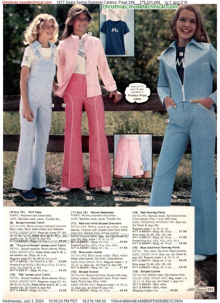 1977 Sears Spring Summer Catalog, Page 399